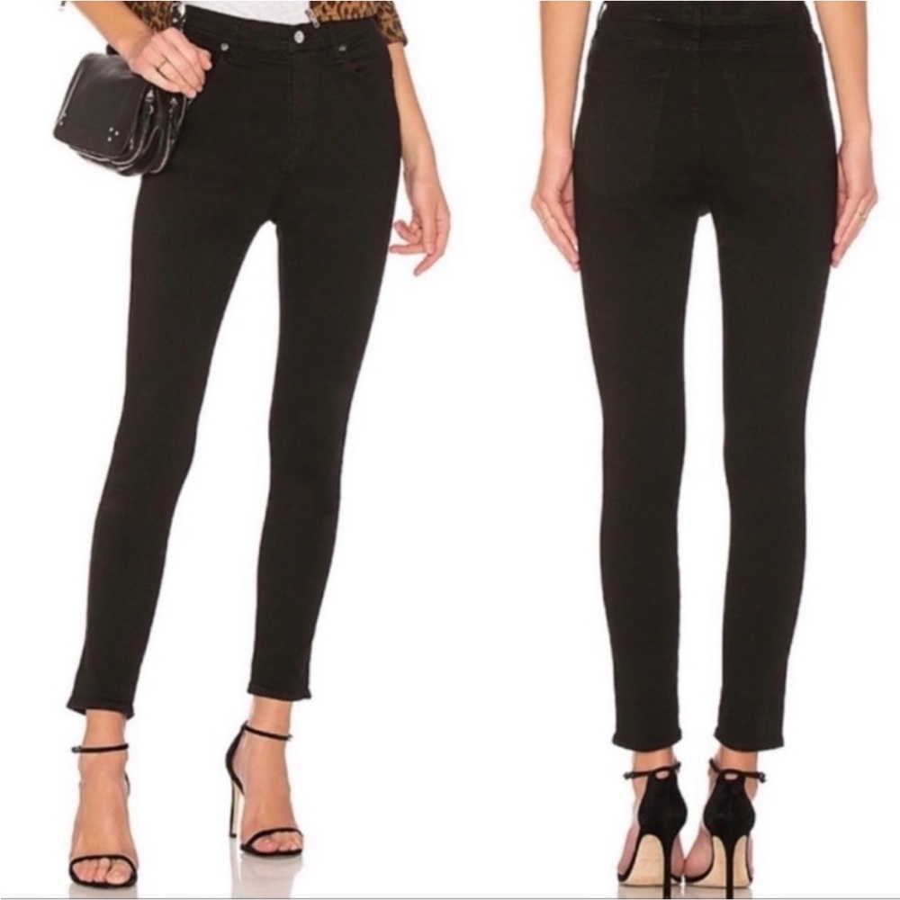 AGOLDE Filter Free Jeans Black Skinny Slim Leg High Rise in Black